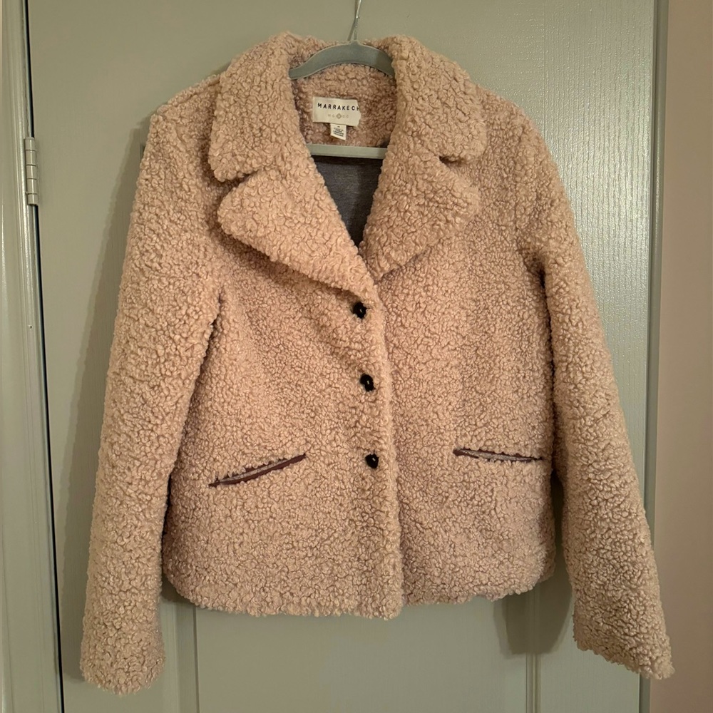 Marrakech super soft teddy blazer. Oatmeal colour. Size M.